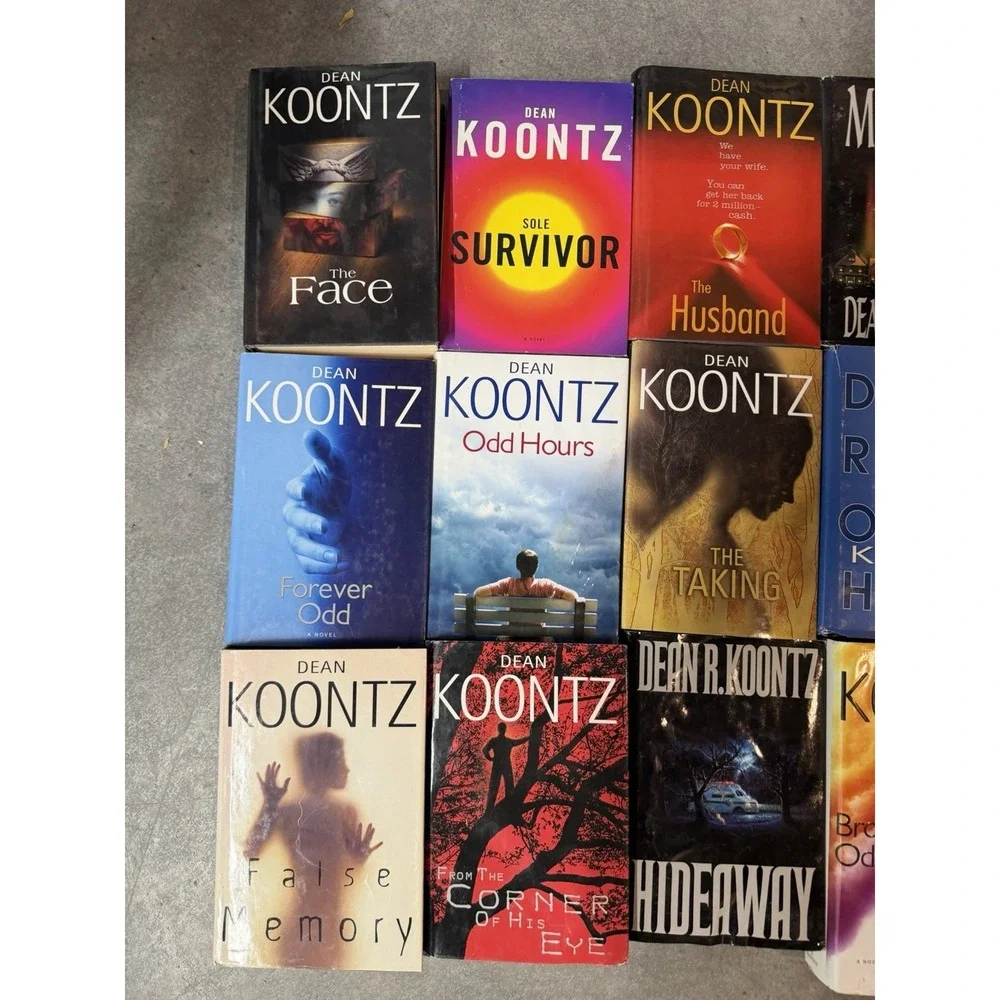 Lot of 15 hardback books by Dean Koontz, mystery, suspense, horror